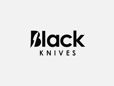 Black Knives Logo clean creative kitchen knife knives makers modern simple wordmark