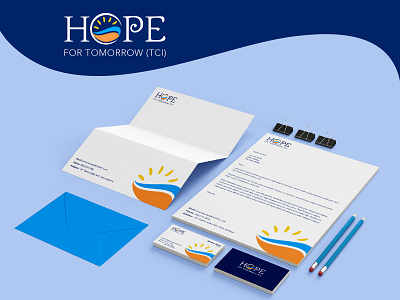 Hope For Tommorrow Brand Identity brand identity branding businesscard clean creative logo minimalist modern simple stationary design