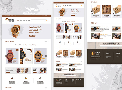 Landing Page Design: Tree Watches design ecommerce shop illustration landing page design landingpage logo newbie designer