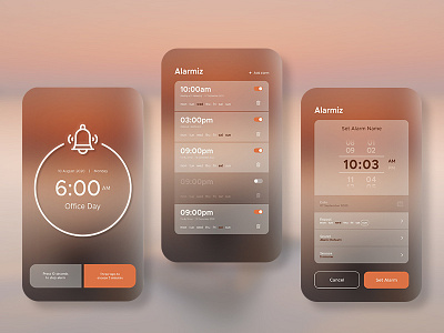 Alarm App alarm app app app design design ecommerce icon mobile app mobile ui typography ui ux vector