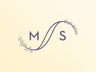 M&S Wedding branding flower logo minimal ornamental simplicity wedding