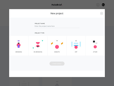 New Project on HolaBrief branding clean design design process flat icon illustration logo minimal online tool process ux ui vector web website