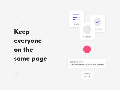 Keep everyone on the same page branding briefing clean design design process flat icon illustration logo minimal online tool process ux ui vector web website