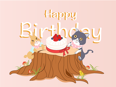 A birthday card illustrations