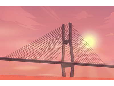 Nanpu Bridge illustrations particles scenery