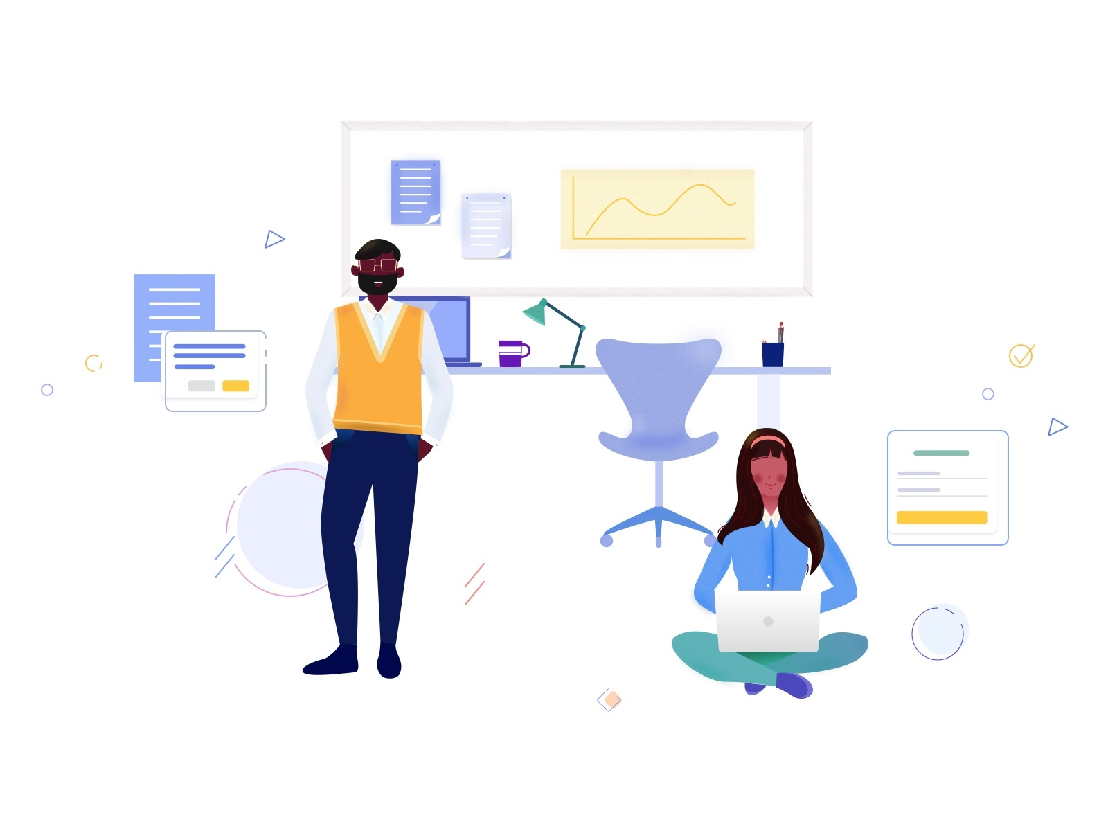 Office scenario by yan lu for innn on Dribbble