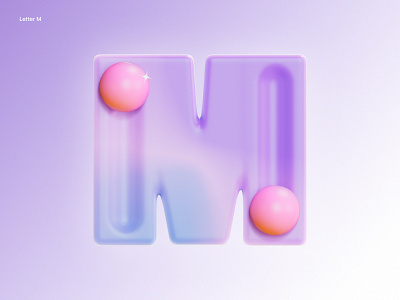 Letter M 36daysoftype 3d design gradient graphic design letterm letters m redshift typedesign