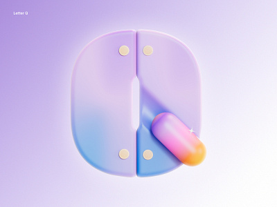 Letter Q 36daysoftype 3d gradient graphic design illustration letterq letters q redshift typedesign