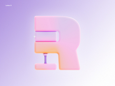 Letter R 36daysoftype 3d design gradient graphic design letterr letters r redshift typedesign