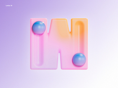 Letter W 36daysoftype 3d design gradient graphic design letters letterw redshift typedesign w