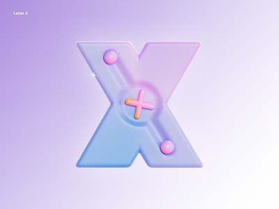 Letter X 36daysoftype 3d design gradient graphic design letters letterx redshift typedesign x