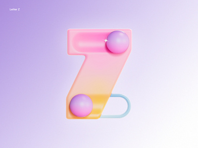 Letter Z 36daysoftype 3d alphabet design gradient graphic design letters letterz redshift typedesign z
