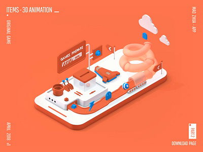 MAO ZHUA - APP 3D ANIMATION 3d animation c4d design icon poster ui web web design
