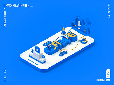 MAO ZHUA - APP 3D ANIMATION 3d animation app banner c4d design icon poster ui web web design