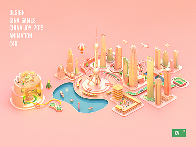 Sina Games China Joy 2019 KV animation c4d design icon poster web web design
