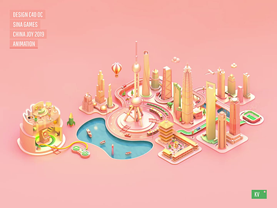 Sina Games China Joy 2019 KV animation 3d animation banner design font design ui web web design