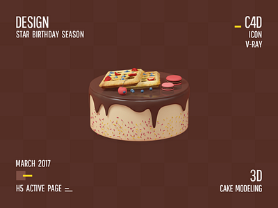 H5 Active page - C4D V-ray - Cake 3d c4d design