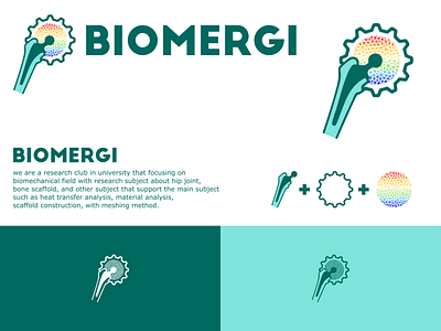 Logo BIOMERGI | a biomechanical research club branding design flat design graphic design logo