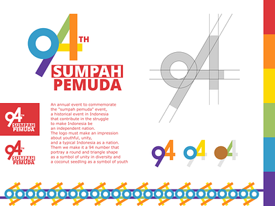 Logo 94th Sumpah Pemuda | an annual event branding design flat design graphic design logo logo design