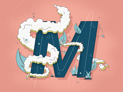 "M" 36 Days of Type 36. days. lettering. m. type. vector.