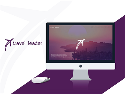 Travel Leader branding design flat icon logo