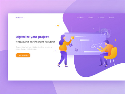 NeoSpheres landing page design homepage illustration landing page ui web