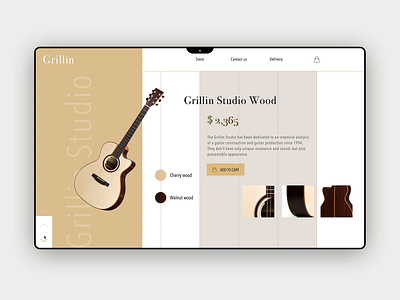 Grillin Studio Guitar Animation animation gold grilling guitar interaction invisionstudio luxury music note studio texture