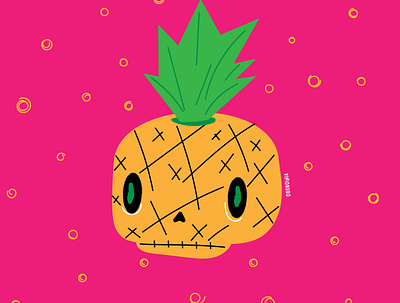 Cráneo Piña branding character concept design illustration ilustracion vector visionudo watermelon