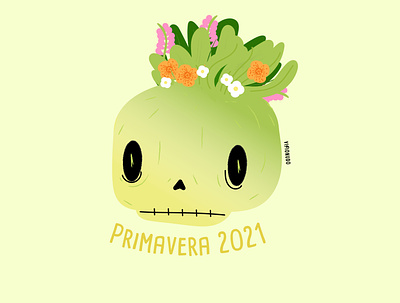 Cráneo Primavera branding character concept craneo design illustration ilustracion sumer vector visionudo