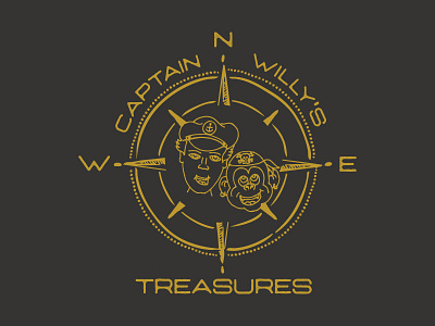 Captain Willy's Treasures Logo branding graphic design logo