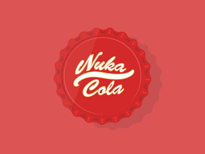 Nuka Cola Bottle Cap atomic fallout fallout 4 flat design flat illustration gaming graphic design illustration video games
