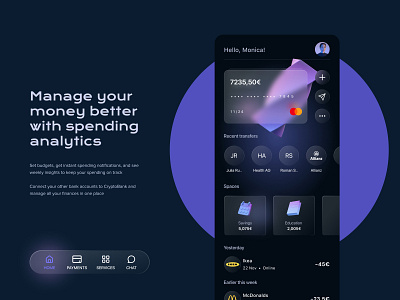 BankApp concept andorid app bank bankapp bitcoin card crypto ios nft ui ux wallet