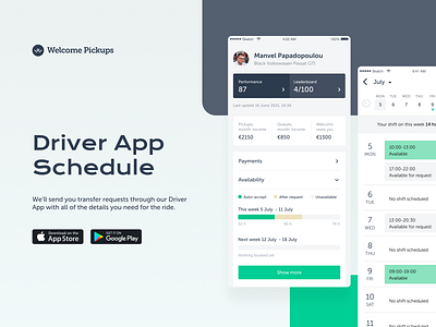 WP Driver App Shift-planner android app calendar design driver driver app figma ios planner schedule shift planner sketch ui ux