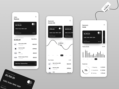 Black & White Finance App Concept
