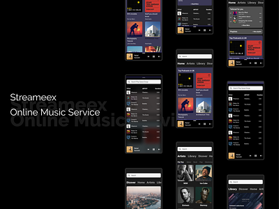 Online Music Stream Service adobexd app dark ui darkmode design designer flat music music player musicapp recordlabel redesign redesign. spotify ui ui design uidesign uiux ux uxui