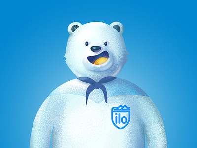 Kind Bear art bear blue character grain illuatration kind mascot photoshop portrait yendao