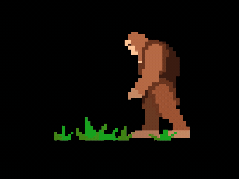 Sasquatch walk 2d after affects animation app design digital gif graphic design holding screen illustration illustrator loading loop mosaic motion motion graphics sasquatch ui ux walkcycle