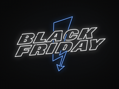 Black Friday Neon Sign 02 2d black friday branding digital gif lightning loop motion graphics neon light neon sign