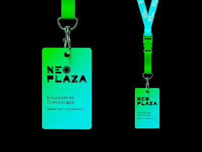 Neo Plaza identity / id card branding design id card design identity logo neo plaza neon colors stationery визуальная идентификация разработка логотипа