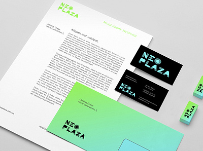 Neo Plaza / stationery branding design identity logo stationery визуальная идентификация разработка логотипа