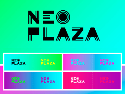 Neo Plaza / identity branding design gradient gradients identity logo logotype design mall identity neo neon colors type type design variative визуальная идентификация разработка логотипа