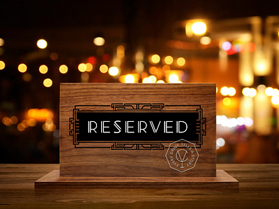 CV BAR / RESERVED table sign