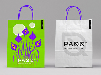 PAQQ - Paper bag branding craft craftpack identity illustration leaf leaf logo logo paper bag визуальная идентификация разработка логотипа эко