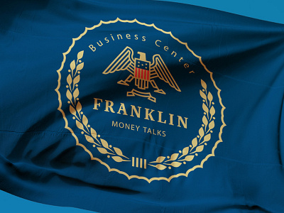 Flag of the Franklin business center american eagle bird logo branding business center franklin eagle flag logo design trademark