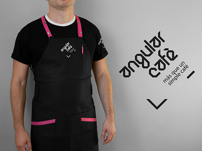 Angular Café (apron) angular apron barista black café font geometric