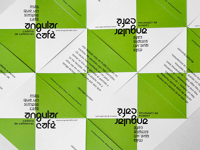 Angular Café (leaflets) angular café coffee to go geometric green leaflet paper triangle