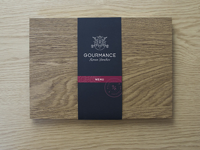 Gourmance menu blazon branding coat of arms envelope envelope design gourmance identity identity identity design logo menu woody дизайн логотип