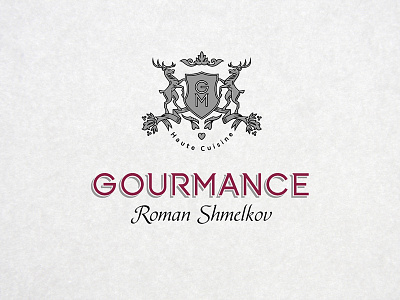 Gourmance logo design blazon coat of arms deer gourmance gourmet дизайн логотип