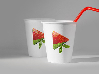 Freshtel 4g brand design branding cup design fresh freshtel identity logo paper cup strawberry визуальная идентификация разработка логотипа