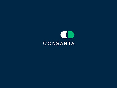 Consanta / Logo branding consulting consulting logo dark blue design identity logo minimalistic pill pill logo pilule визуальная идентификация разработка логотипа